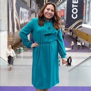 Vintage Teal 80's Dress